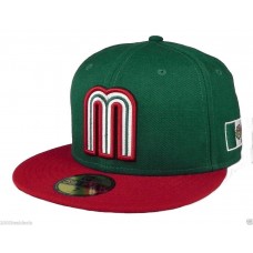 New Era 59Fifty Cap Mexico World Baseball Classic Hombres Mujers Green Red 5950 Hat  eb-85998295